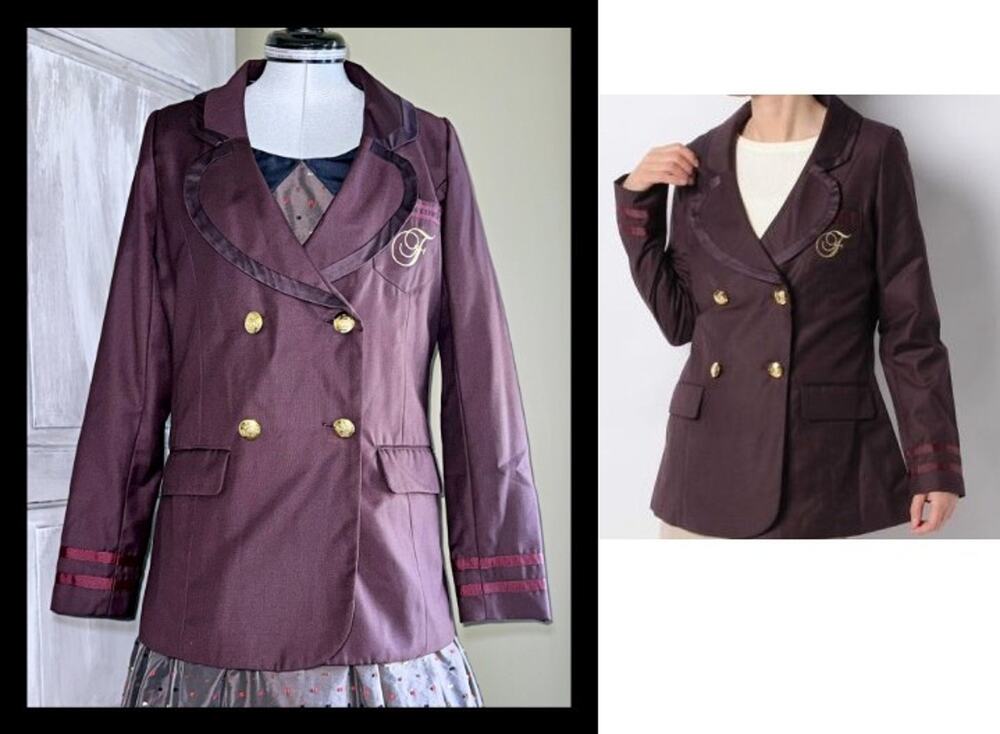 F i.n.t an another angelus Uniform Style Blazer Jacket Satin Piping J Fashion